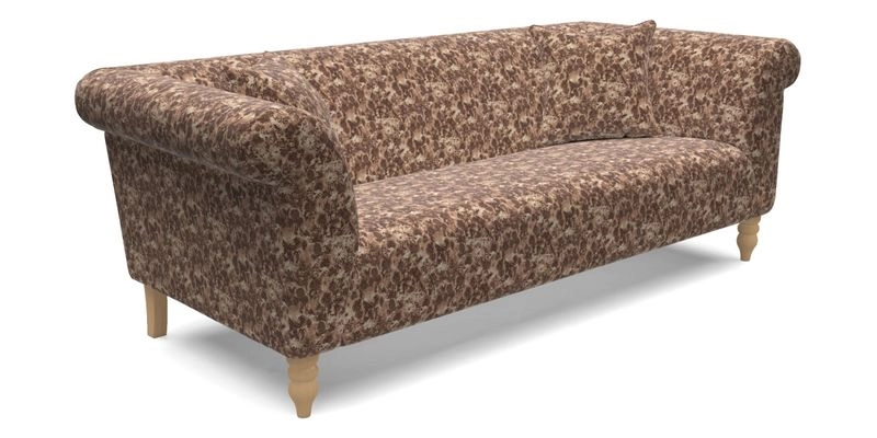 Exbury 3 seater sofa in Padua Pavement Forest with scatters in Gertrude Jekyll Velvet Ink