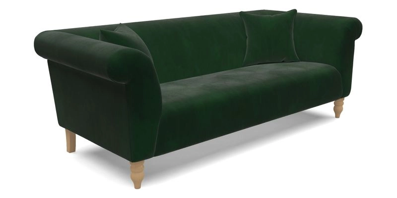 Exbury 3 Seater Sofa in Padua Pavement Forest with Scatters in Gertrude Jekyll Velvet Ink