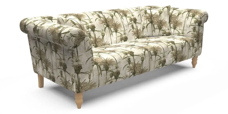  Exbury 4 Seater Sofa in Threads of India Opulent Velvets Paisley Splendour Rouge