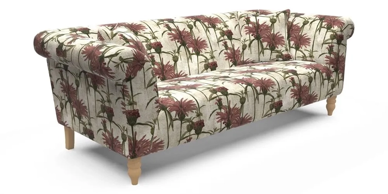  Exbury 4 Seater Sofa in Threads of India Opulent Velvets Paisley Splendour Rouge