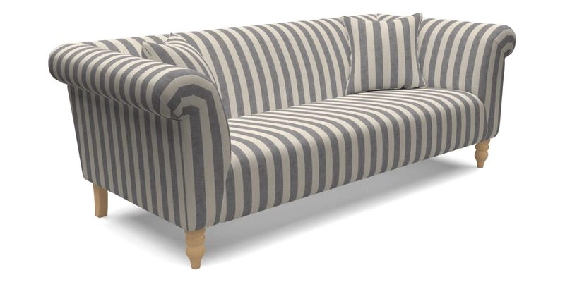 Exbury 3 Seater Sofa in Padua Pavement Forest with Scatters in Gertrude Jekyll Velvet Ink