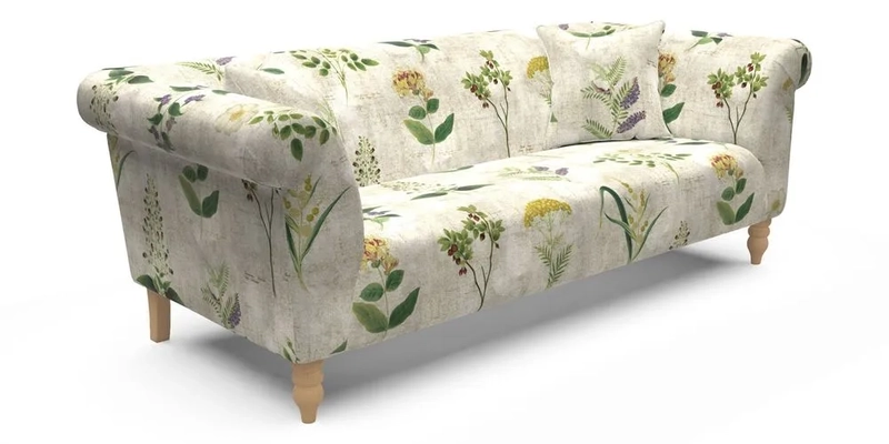  Exbury 4 Seater Sofa in Threads of India Opulent Velvets Paisley Splendour Rouge