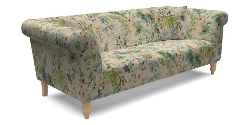  Exbury 4 Seater Sofa in Threads of India Opulent Velvets Paisley Splendour Rouge