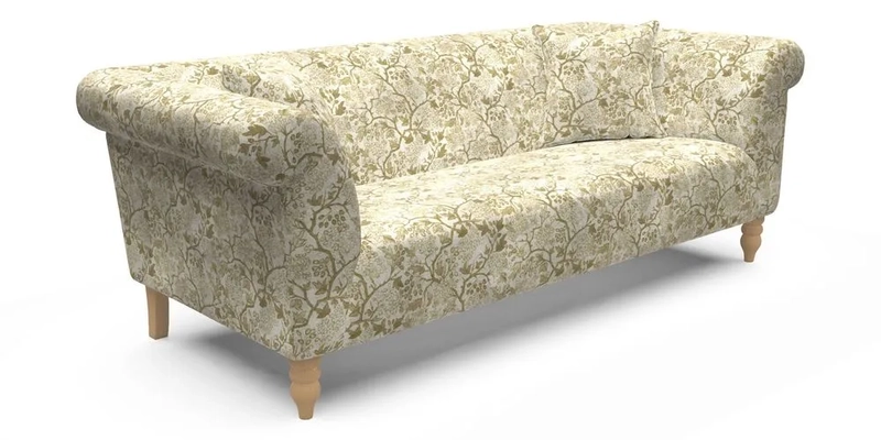  Exbury 4 Seater Sofa in Threads of India Opulent Velvets Paisley Splendour Rouge