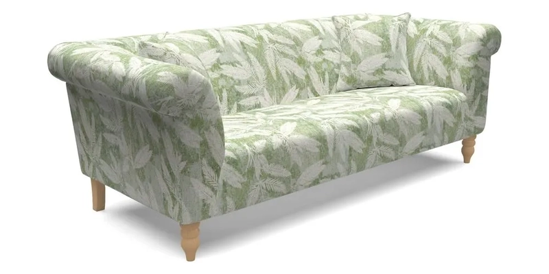 Exbury 3 Seater Sofa in Padua Pavement Forest with Scatters in Gertrude Jekyll Velvet Ink