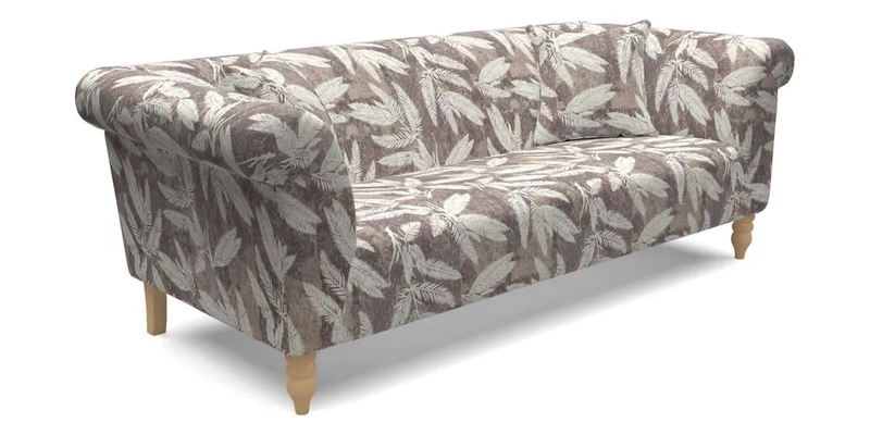  Exbury 4 Seater Sofa in Threads of India Opulent Velvets Paisley Splendour Rouge