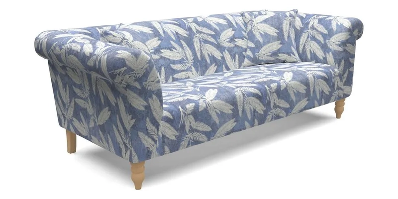  Exbury 4 Seater Sofa in Threads of India Opulent Velvets Paisley Splendour Rouge