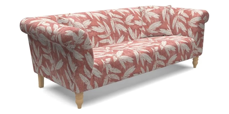  Exbury 4 Seater Sofa in Threads of India Opulent Velvets Paisley Splendour Rouge