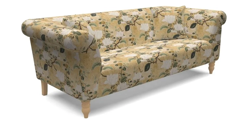  Exbury 4 Seater Sofa in Threads of India Opulent Velvets Paisley Splendour Rouge