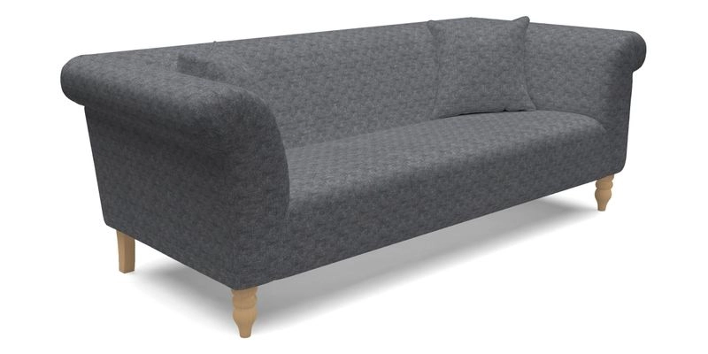 Exbury 3 Seater Sofa in Padua Pavement Forest with Scatters in Gertrude Jekyll Velvet Ink