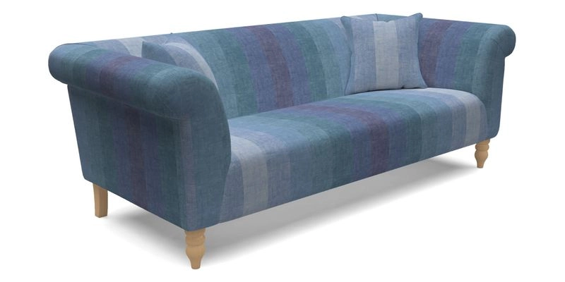 Exbury 3 Seater Sofa in Padua Pavement Forest with Scatters in Gertrude Jekyll Velvet Ink