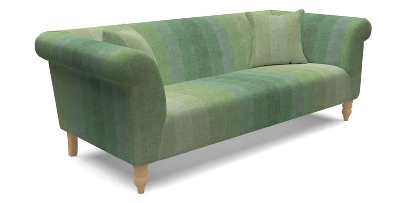 Exbury 3 Seater Sofa in Padua Pavement Forest with Scatters in Gertrude Jekyll Velvet Ink