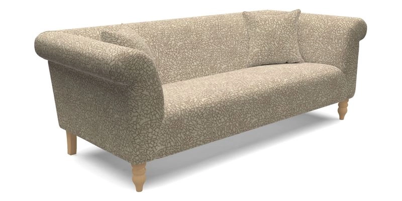 Exbury 3 seater sofa in Padua Pavement Forest with scatters in Gertrude Jekyll Velvet Ink