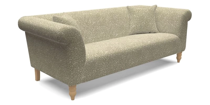 Exbury 3 seater sofa in Padua Pavement Forest with scatters in Gertrude Jekyll Velvet Ink
