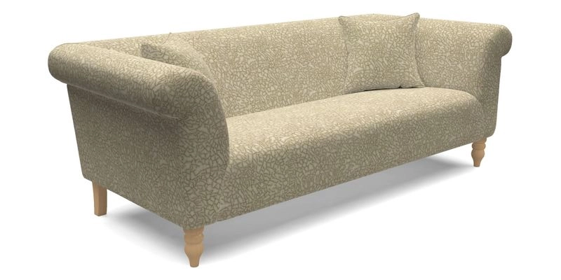 Exbury 3 seater sofa in Padua Pavement Forest with scatters in Gertrude Jekyll Velvet Ink