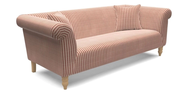  Exbury 4 Seater Sofa in Threads of India Opulent Velvets Paisley Splendour Rouge