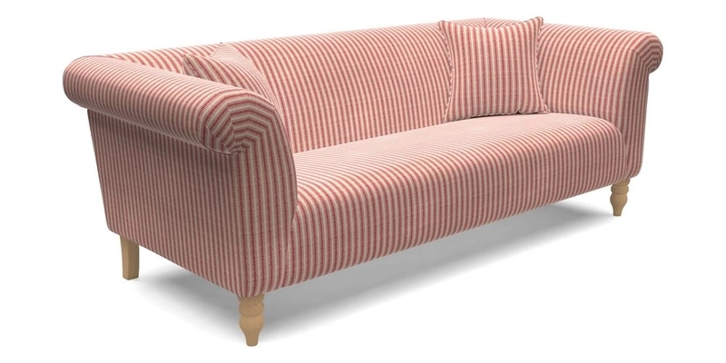  Exbury 4 Seater Sofa in Threads of India Opulent Velvets Paisley Splendour Rouge