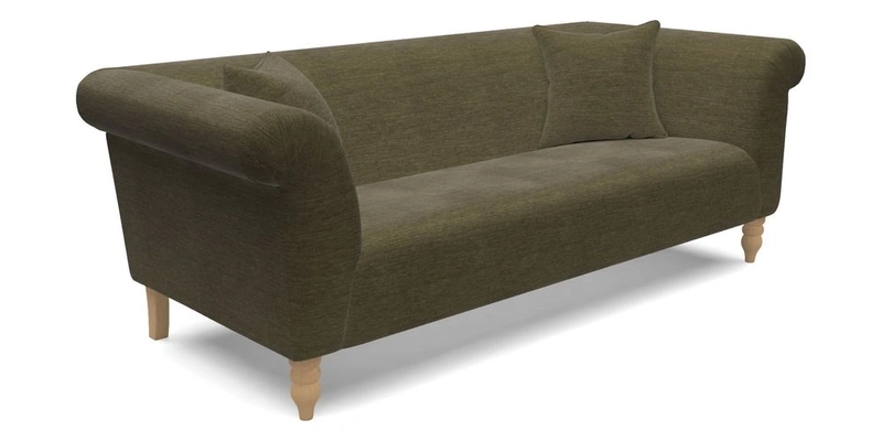 Exbury 3 Seater Sofa in Padua Pavement Forest with Scatters in Gertrude Jekyll Velvet Ink