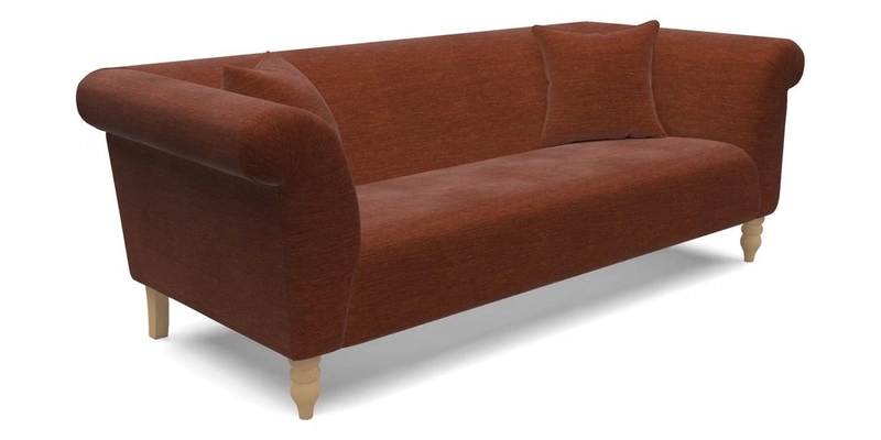  Exbury 4 Seater Sofa in Threads of India Opulent Velvets Paisley Splendour Rouge