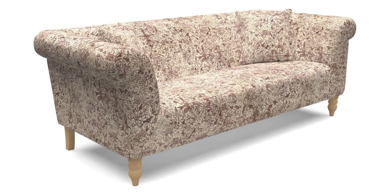  Exbury 4 Seater Sofa in Threads of India Opulent Velvets Paisley Splendour Rouge
