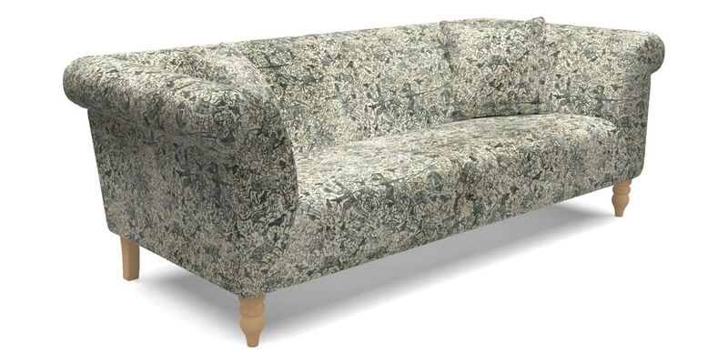  Exbury 4 Seater Sofa in Threads of India Opulent Velvets Paisley Splendour Rouge