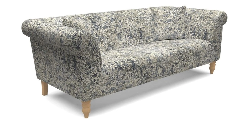  Exbury 4 Seater Sofa in Threads of India Opulent Velvets Paisley Splendour Rouge