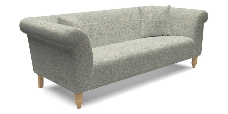 Exbury 3 Seater Sofa in Padua Pavement Forest with Scatters in Gertrude Jekyll Velvet Ink