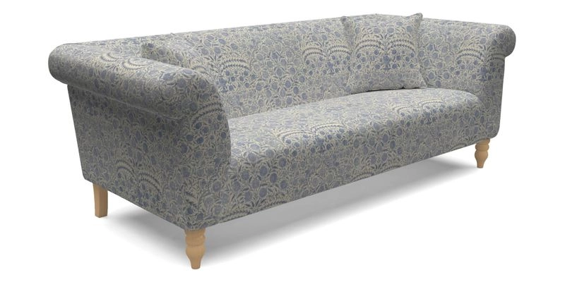  Exbury 4 Seater Sofa in Threads of India Opulent Velvets Paisley Splendour Rouge