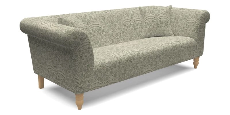  Exbury 4 Seater Sofa in Threads of India Opulent Velvets Paisley Splendour Rouge