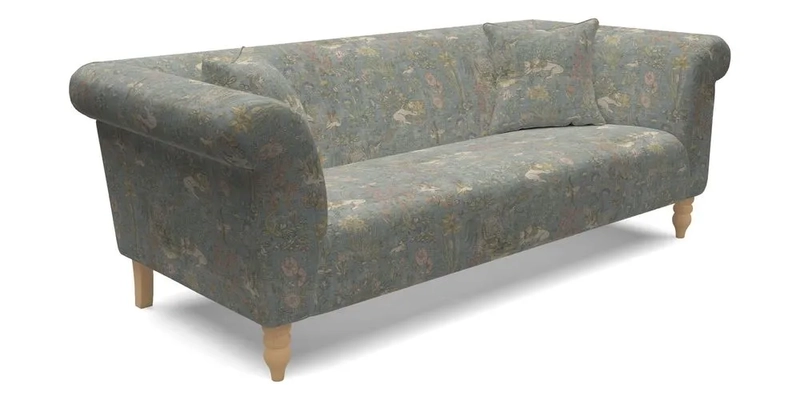  Exbury 4 Seater Sofa in Threads of India Opulent Velvets Paisley Splendour Rouge