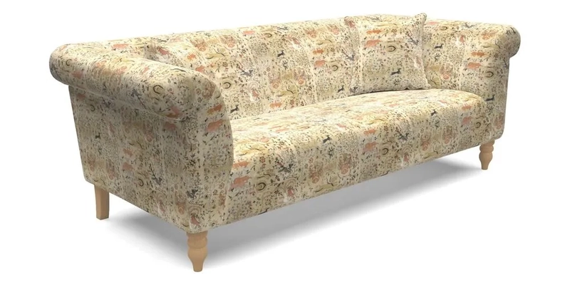  Exbury 4 Seater Sofa in Threads of India Opulent Velvets Paisley Splendour Rouge