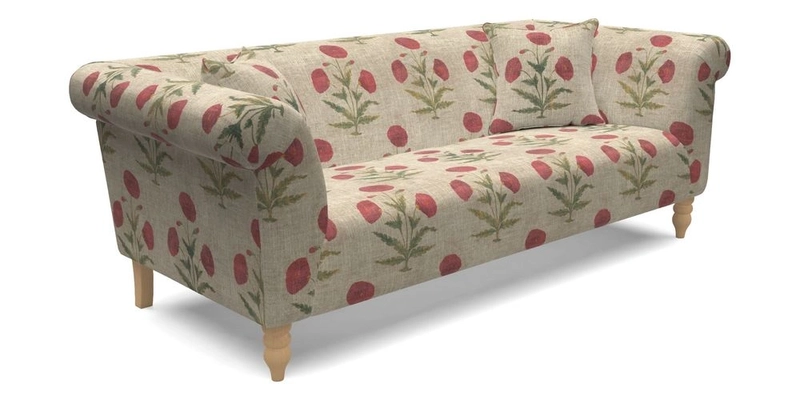 Exbury 3 Seater Sofa in Padua Pavement Forest with Scatters in Gertrude Jekyll Velvet Ink