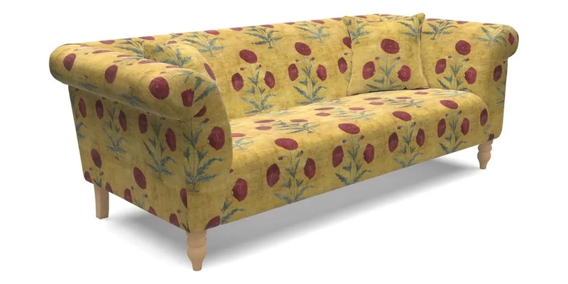  Exbury 4 Seater Sofa in Threads of India Opulent Velvets Paisley Splendour Rouge