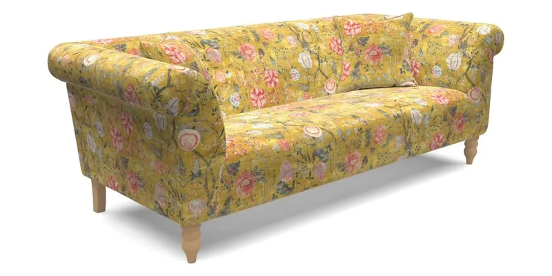  Exbury 4 Seater Sofa in Threads of India Opulent Velvets Paisley Splendour Rouge