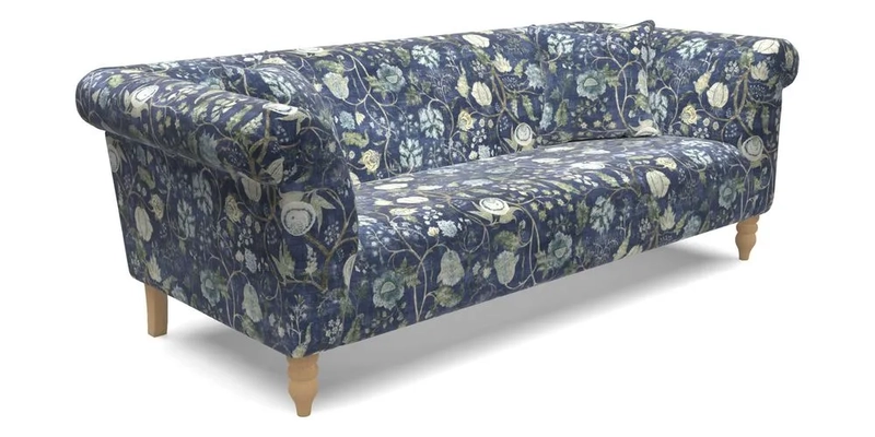  Exbury 4 Seater Sofa in Threads of India Opulent Velvets Paisley Splendour Rouge