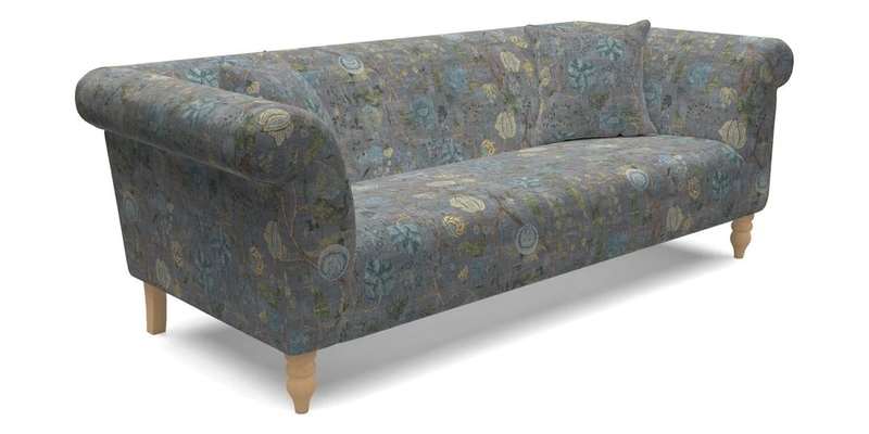  Exbury 4 Seater Sofa in Threads of India Opulent Velvets Paisley Splendour Rouge