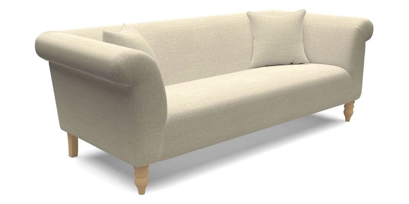 Exbury 3 seater sofa in Padua Pavement Forest with scatters in Gertrude Jekyll Velvet Ink