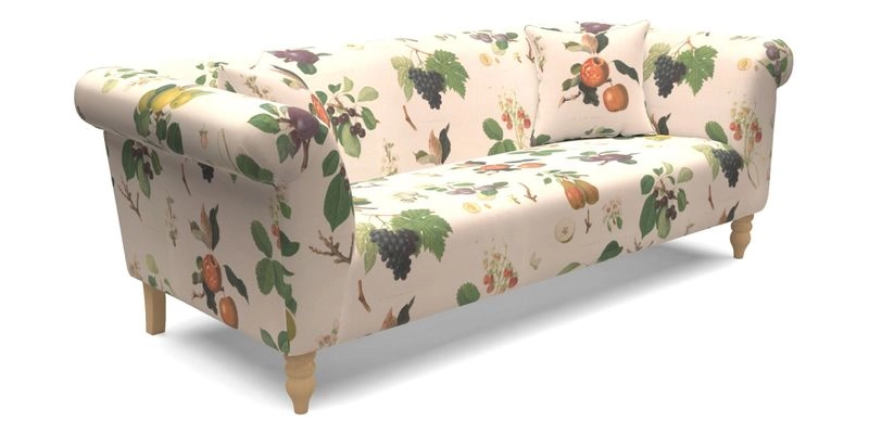 Exbury 3 Seater Sofa in Padua Pavement Forest with Scatters in Gertrude Jekyll Velvet Ink