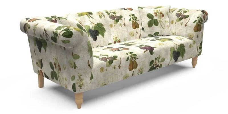  Exbury 4 Seater Sofa in Threads of India Opulent Velvets Paisley Splendour Rouge