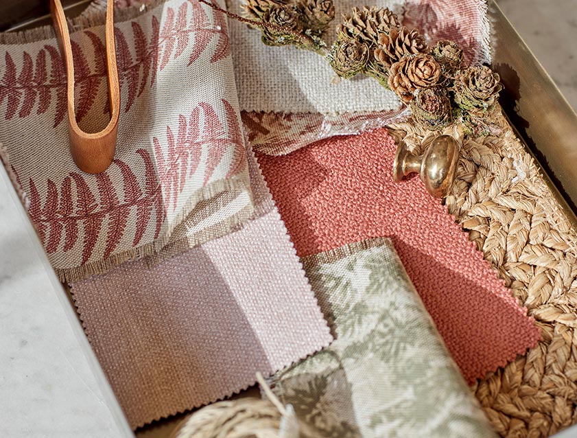 Contour Lines Berry Upholstery Fabric | Sofas & Stuff