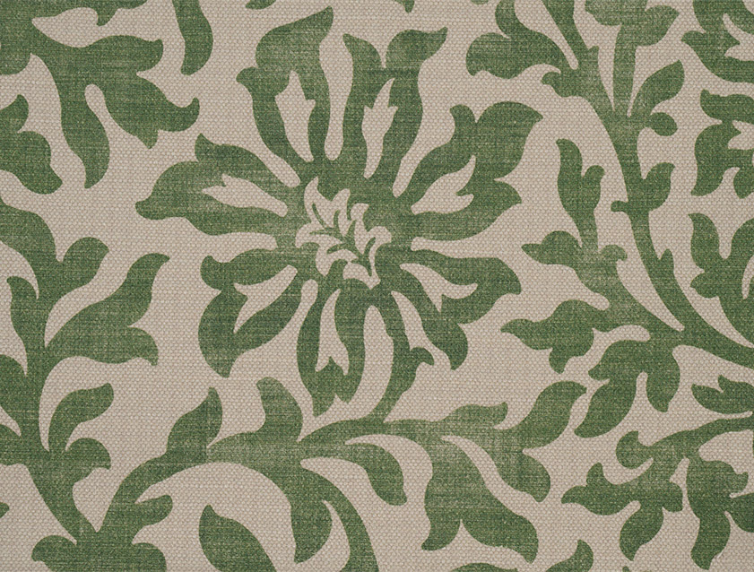 Spill Resistant V&A Floral Scroll: Basil