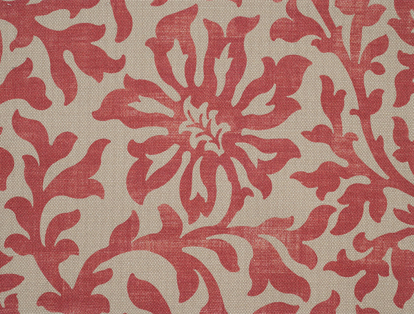 Spill Resistant V&A Floral Scroll: Chilli