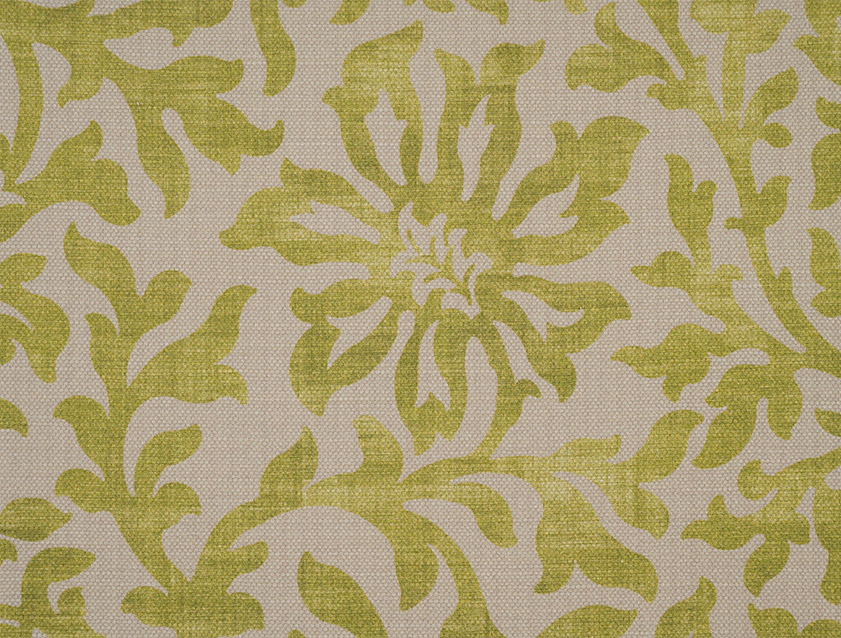 Spill Resistant V&A Floral Scroll: Lime