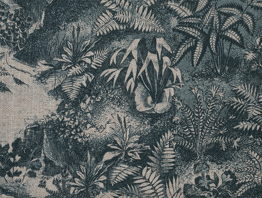 Spill Resistant RHS Ferns Toile: Teal