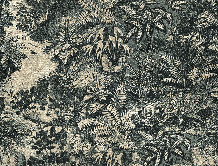 RHS Botanicals on Velvet - Ferns Toile: Spruce
