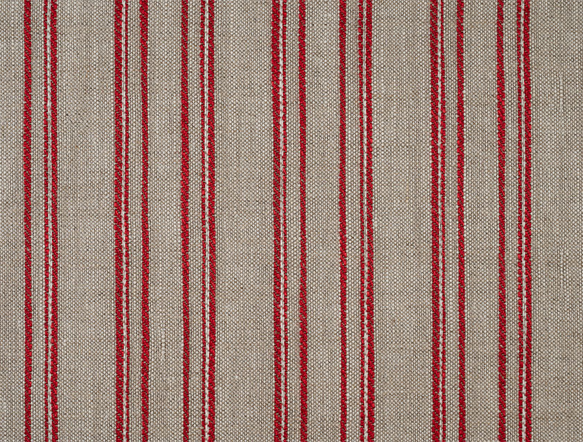 Hovingham Woven Linen Stripe: Red