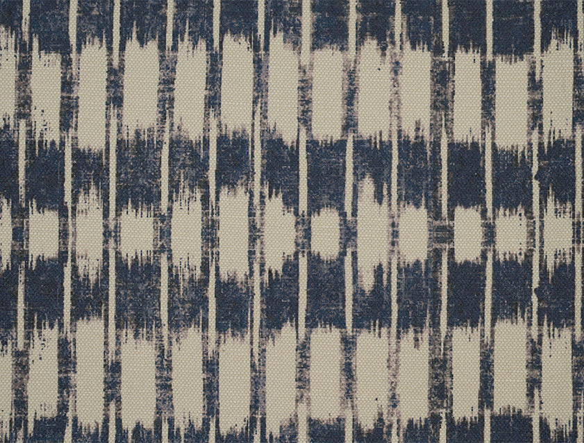 Spill Resistant V&A Ikat: Midnight Blue