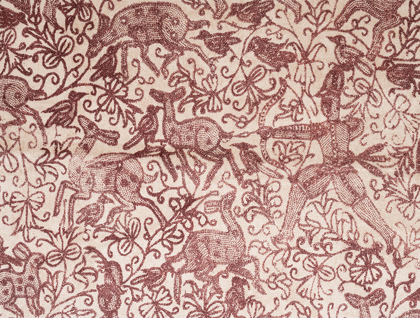 V&A Threads of India Opulent Velvets - Forest Creatures: Burnt Umber