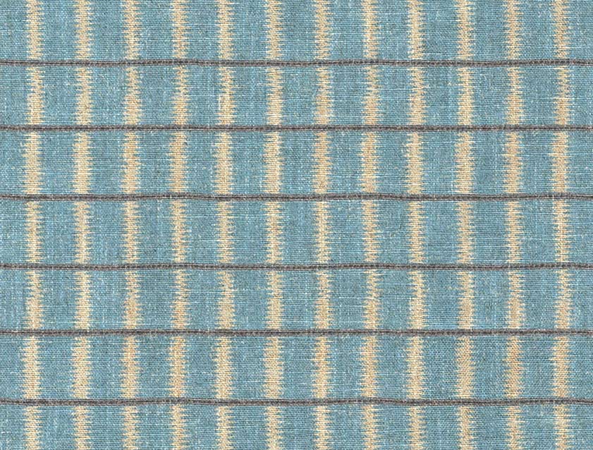 V&A Threads of India on Linen - Ikat Mirage: Mineral Blue