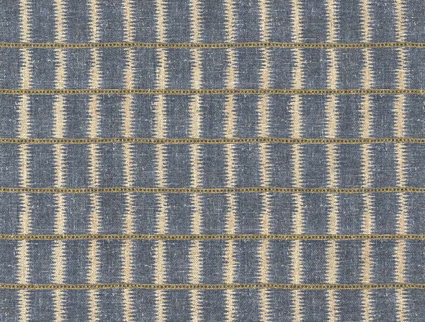 V&A Threads of India on Linen - Ikat Mirage: Venetian Blue